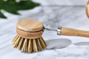 Long Handle Wood & Metal Dish Brush with Replaceable Head